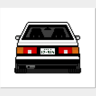 Initial D Toyota Sprinter Trueno AE86 Pixel Art 2 Posters and Art